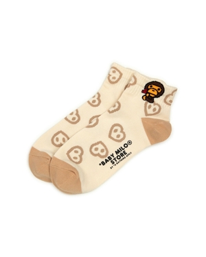 Chaussettes Bape Logo ankle Blanche Femme | WMI-27099480